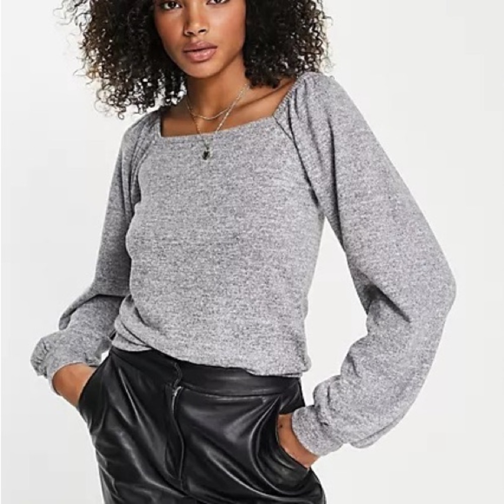 PIECES knit puff sleeve top